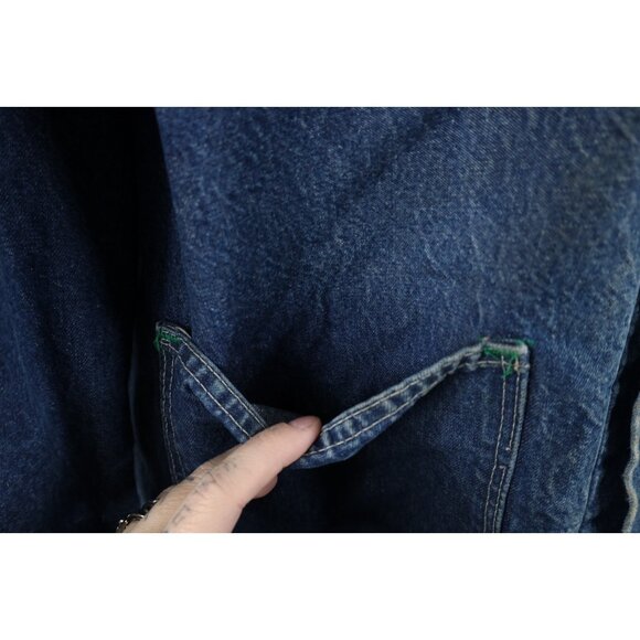 Vintage 70s Big Ben Mens 48 Distressed Blanket Lined Denim Chore Barn Jacket USA - Picture 10 of 16